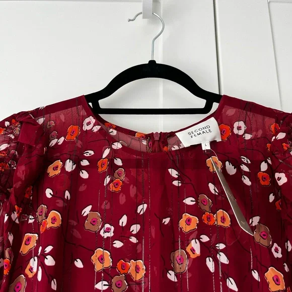 Second Female Anthropologie Silk Mix Maxi Dress Size L - Picture 4 of 13